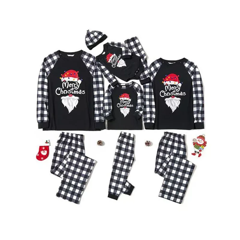 

Женская рождественская семейная одежда для сна, пижамные комплекты, рождественские неоновые топы и брюки в стиле Санты