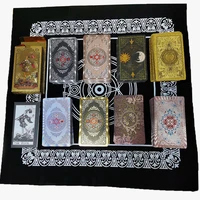 luxury gold foil tarot card hot stamping pvc waterproof and wear resistant board game card divination with paper instructions