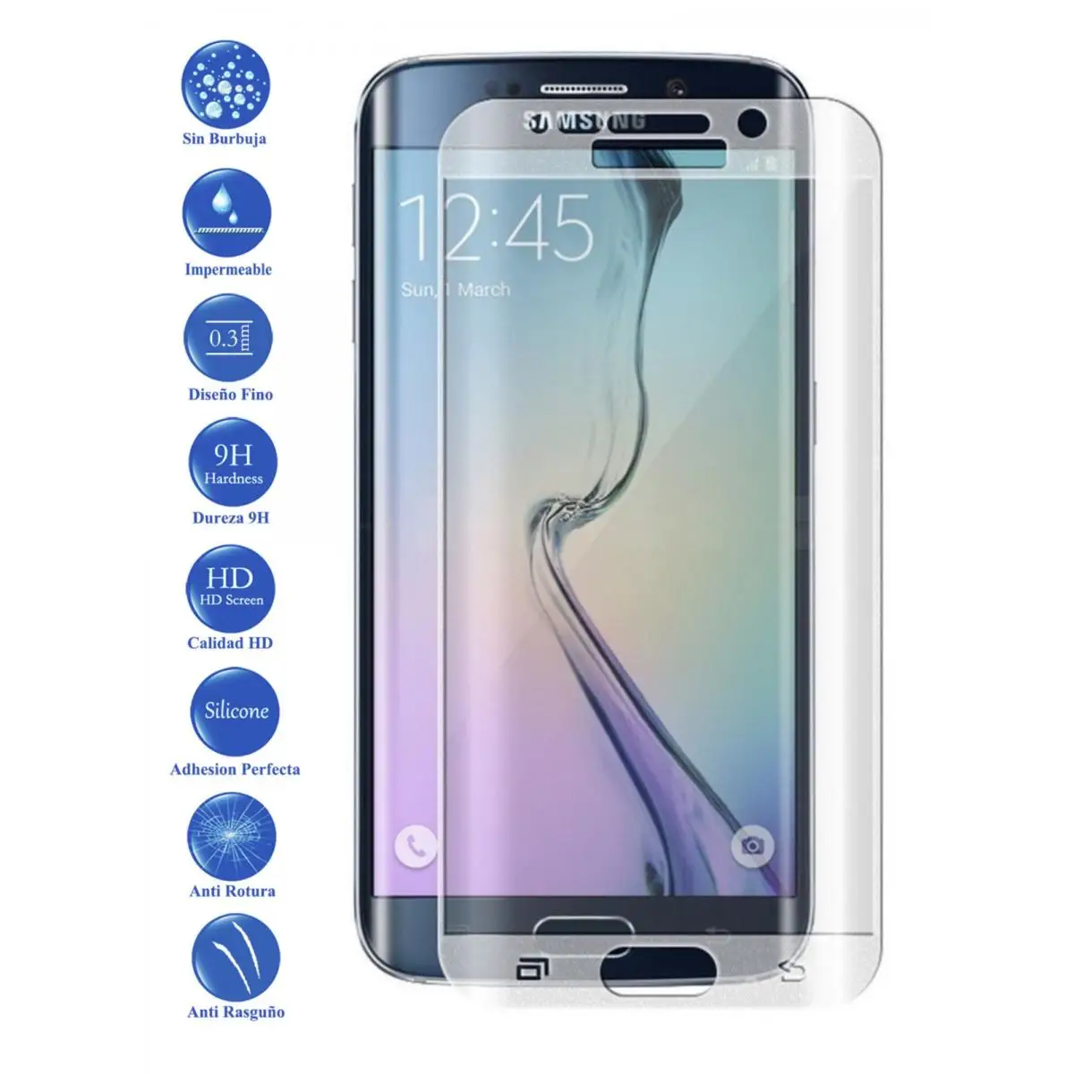 

Protector Tempered glass Curved 3D Samsung Galaxy S7 Edge Color Clear