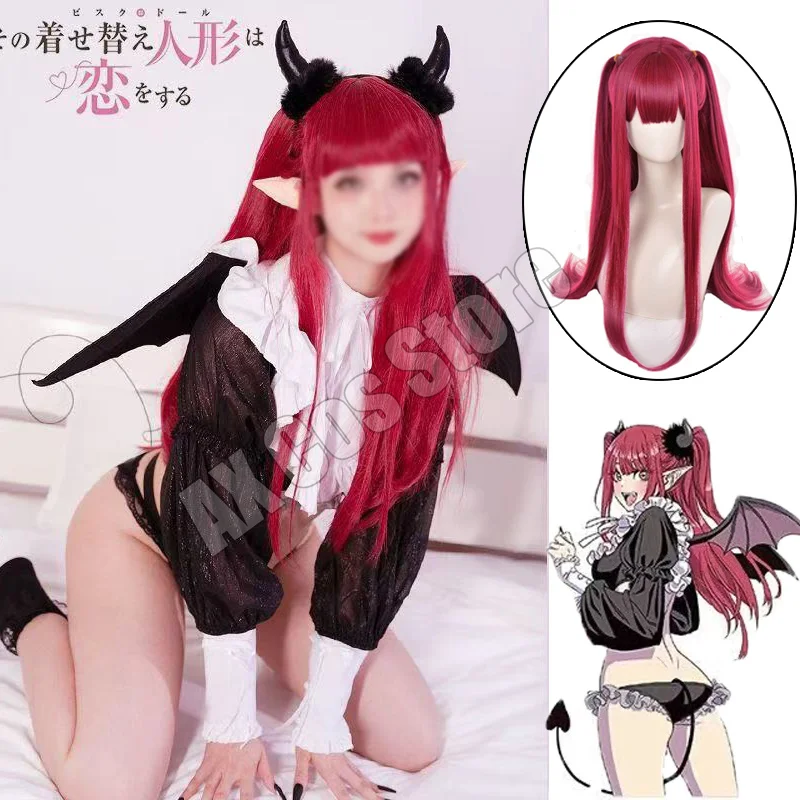 Фото Костюм для косплея Rizu Kyun из аниме My Dress Up Darling, парик, сексуальный костюм бикини Kitagawa Marin Devil, костюмы на Хэллоуин для женщин