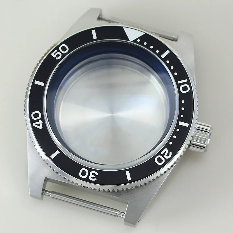 Фото Корпус для часов 40 мм с куполообразным сапфировым стеклом AR для Seiko 62MAS, NH34, NH35, NH36/38, 4R36, водонепроницаемость 20ATM, диаметр циферблата 28,5 мм, запасные части для модификации часов. №1