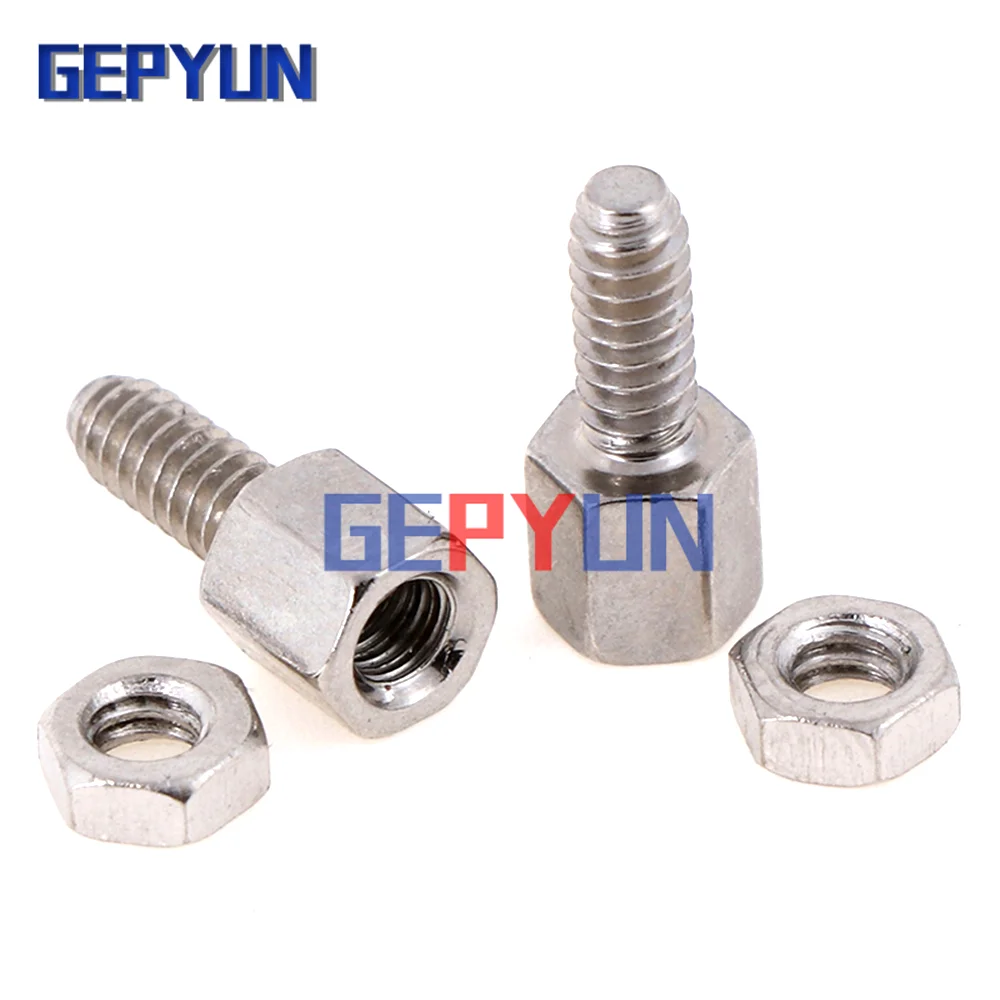 Винты DB9 DB15 DB25 RS232 VGA, шестигранные гайки, шпильки, медные штифты, 10 комплектов