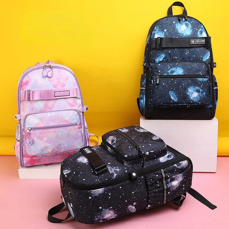 High-capacity Junior School Students Girl Boy Starry Sky Fashion Backpacks New Children Simple Fashion Leisure Korean Style Bags