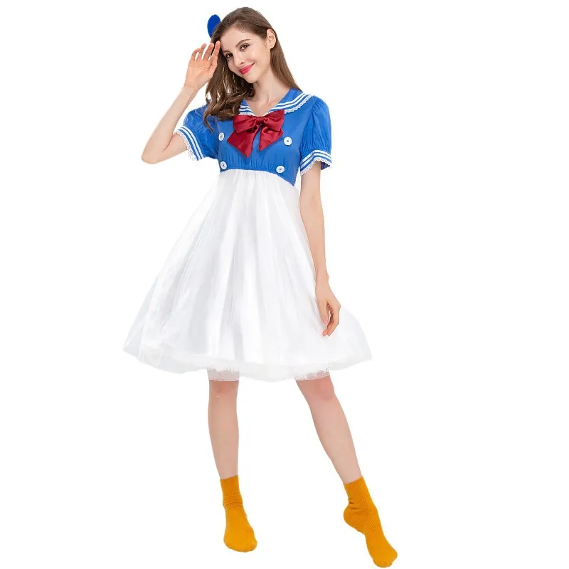 

Halloween Amusement Park Kawaii Cartoon Duck Cosplay Costume Carnival Masquerade Party Navy Sailor School Fancy Dress