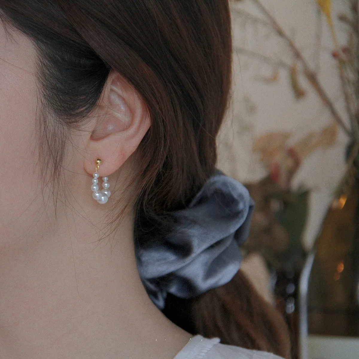 Оранжевые серьги Xiaoqing French sle с жемчугом в стиле ретро женские чайные винтажные