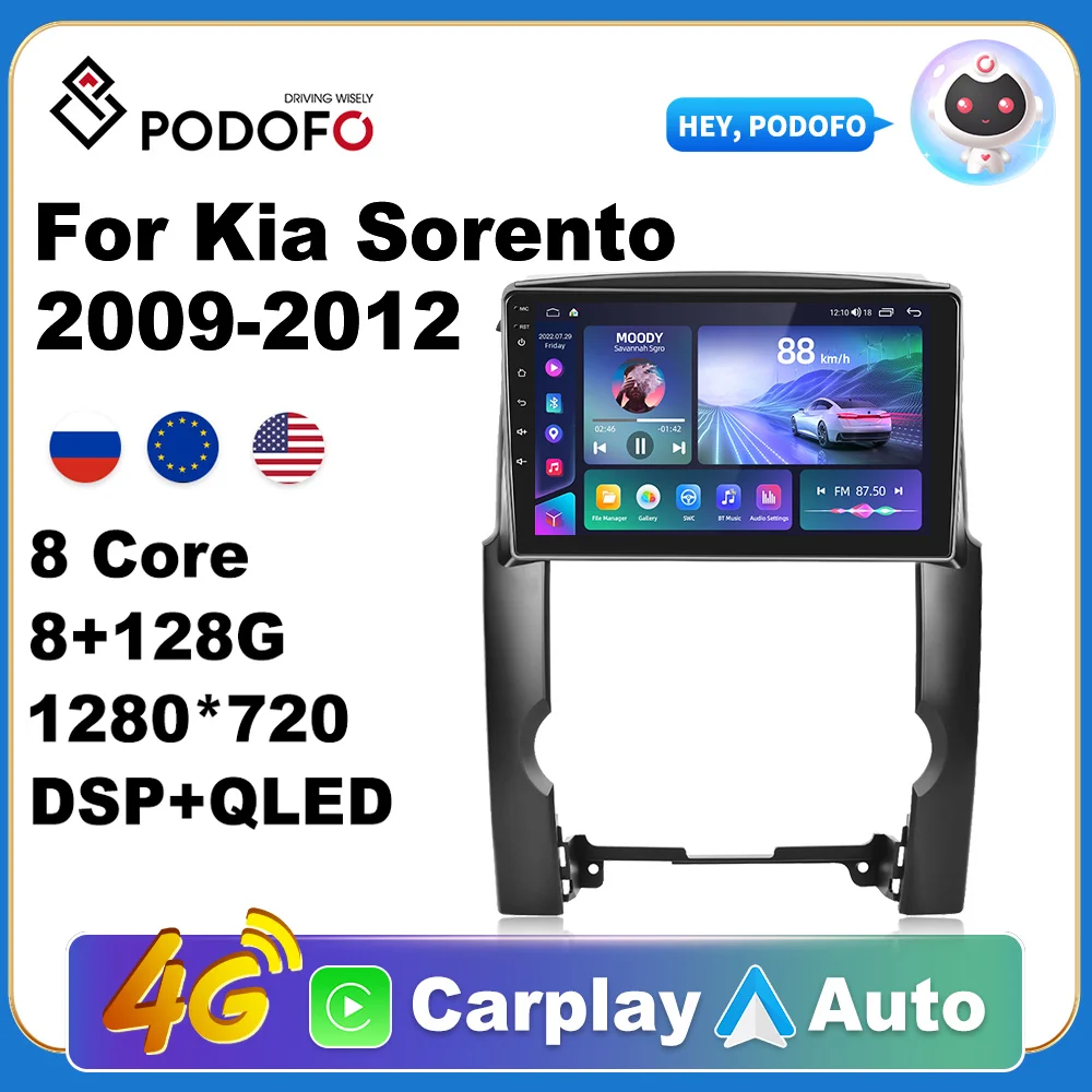 

Car Android CarPlay Radio Multimedia Player For Kia Sorento 2009-2012 2 Din Navi 4G WiFi Autoradio Video AI Voice GPS