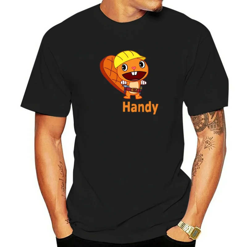 Happy Tree Friends T Shirt Handy T-Shirt Fun Summer Tee Oversize Print Short Sleeve Mens Tshirt