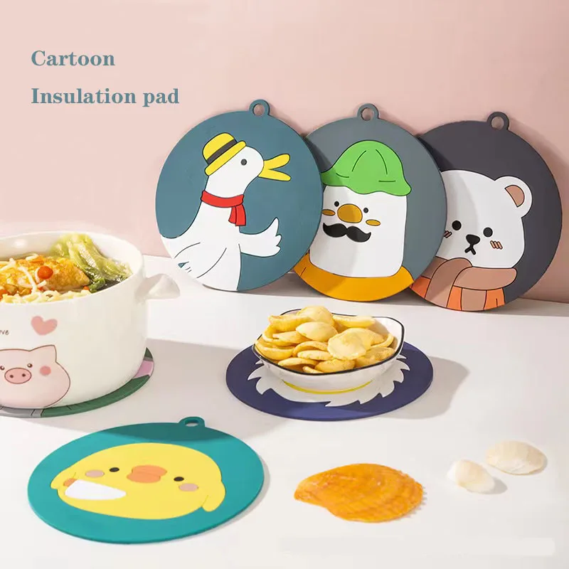 

Изделие, устойчивое к высоким температурам, кастрюля, миска, тарелка, силиконовая Нескользящая подставка, мультяшный обеденный стол