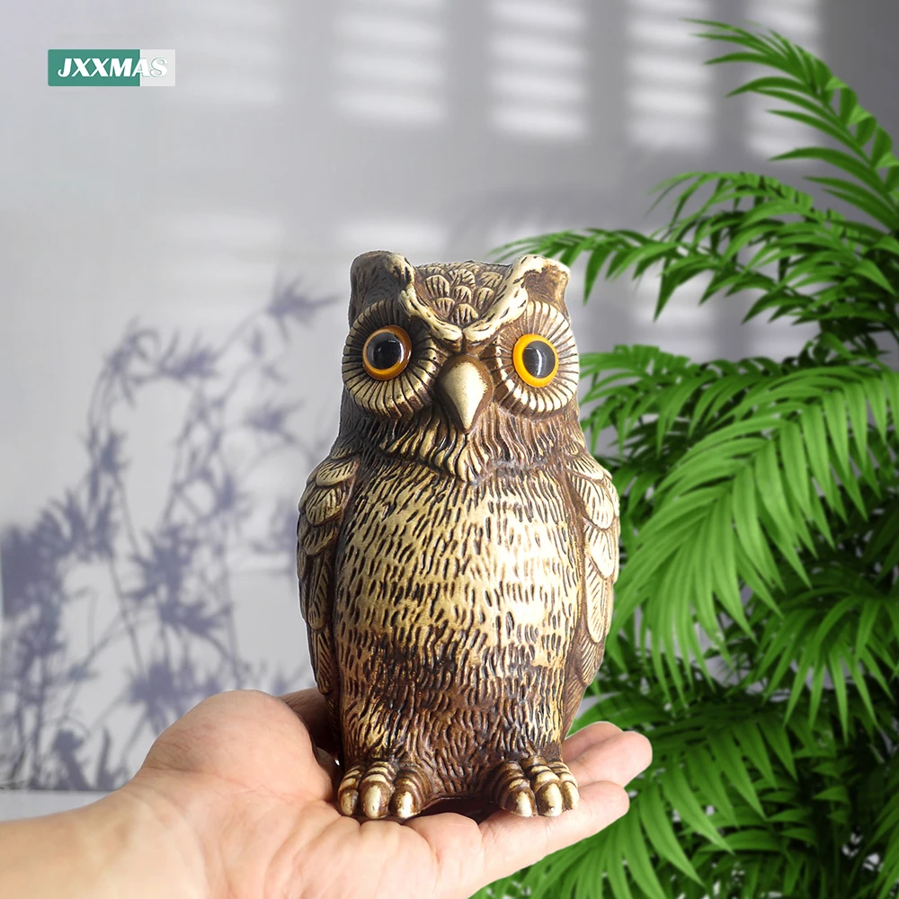 

Garden Decor Realistic Owl Statue Scarecrow Fake Bird Scarer Lawn Garden Courtyard House Decorative Figurine Home Decoration Toy