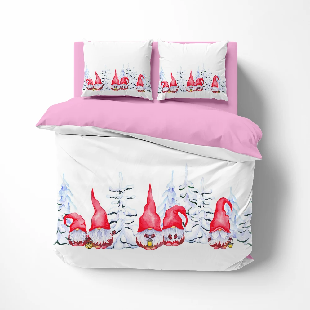 

Linens Cartoon merry christmas santa Bedding set twin queen king euro bed linen Quilt/Duvet cover set 2bedrooms lovely Bed woods
