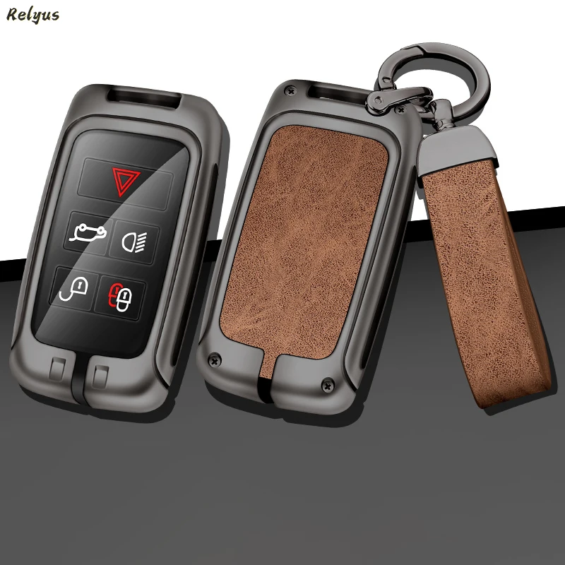 

Кожаный чехол для автомобильного ключа из цинкового сплава чехол для Jaguar XE XF E-Pace F-Pace A8 A9 X8 XJ XFL XJL держатель защитный брелок для ключей