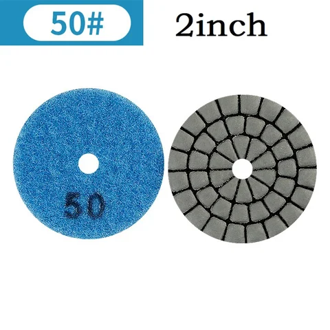 Алмазная шлифовальная накладка, 2 дюйма, 50 мм, подходит для шлифовального диска из гранита, мрамора, камня, сухой полировальный диск для мрамора