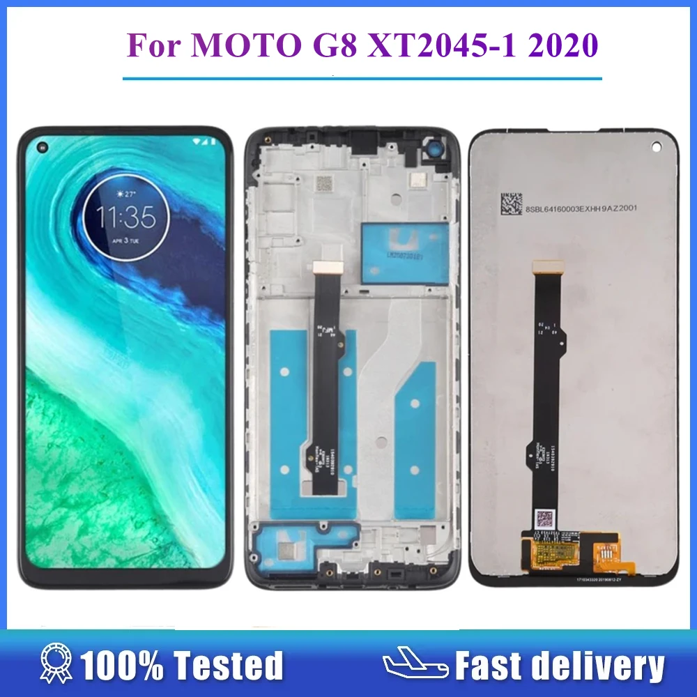 

For Motorola Moto G8 XT2045-1 2020 LCD Digitizer Touch Screen Assembly With Frame Spare Part Replacement