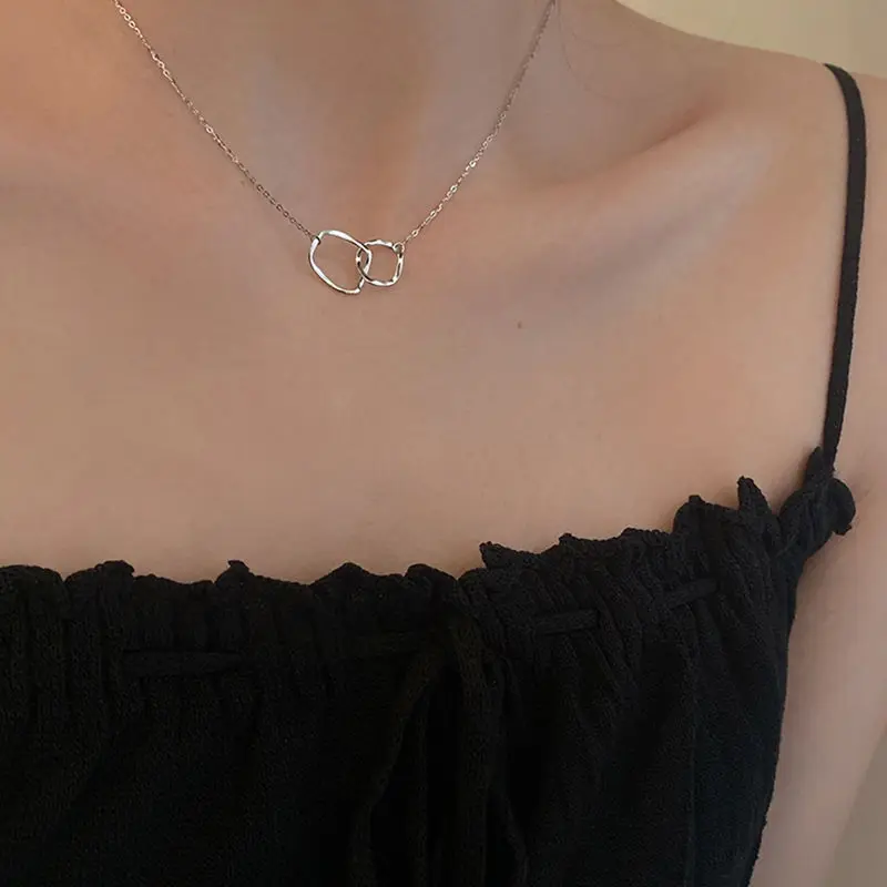 

Simple Irregular Circle Necklace 925 Silver Choker Luxury Jewelry 2022 Women Ladies Wedding Party Gift Accessories Trendy Charm