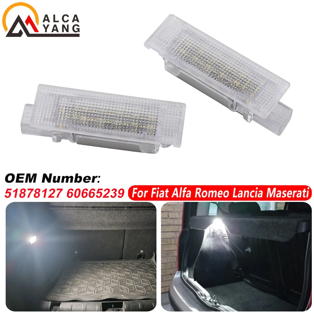 

2 светодиодных светильника для багажного отделения для Fiat 500 500X 500L Panda Grande Punto, светодиодные фонари багажника, внутренние лампы для перчаточного ящика