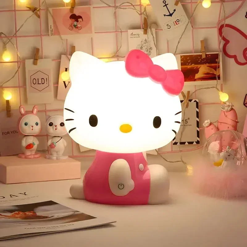 3D светодиодный маленький ночник Touch Hello Kitty USB для кормления детей дома спальни