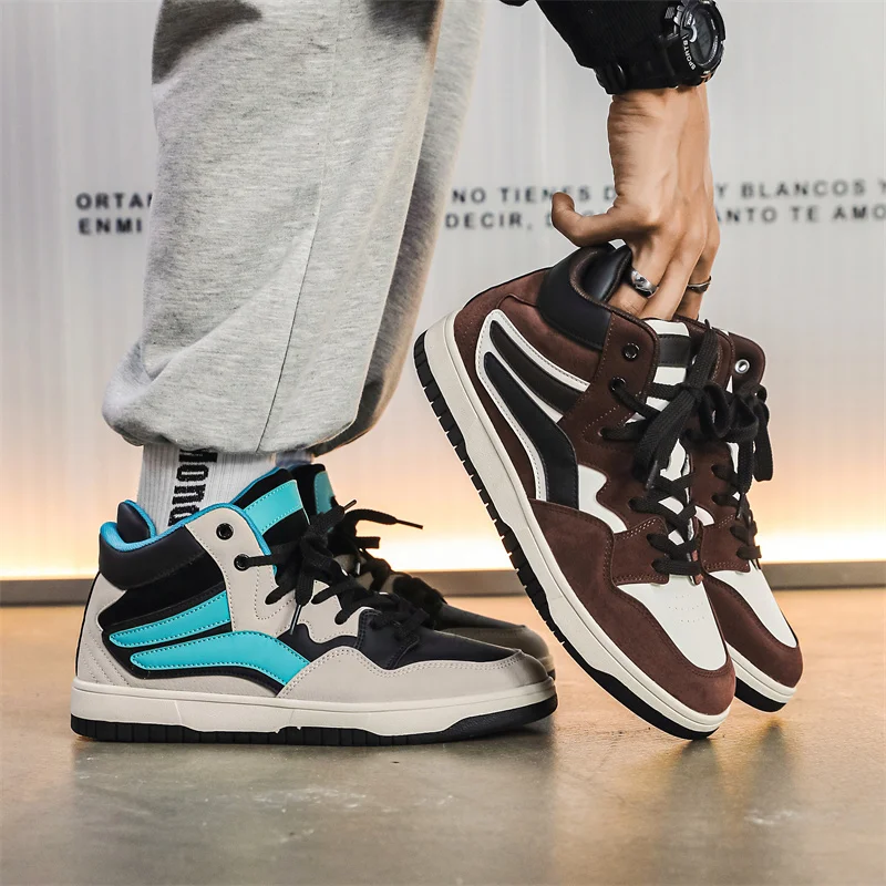 2022 Brand Coffee High Top Sneakers Men Women Flats Classic Luxury Desginer Shoes Mens Platform Skate Shoes Trainers Zapatillas