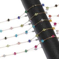 1 meter stainless steel natural stone beaded chains for diy jewelry making bracelets findings women necklace supplies