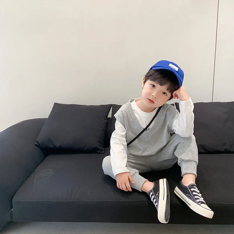 Spring Autumn boys Vest cotton outfits sleeveless vest and loose casual sweatpants 2pcs kids clothes sets