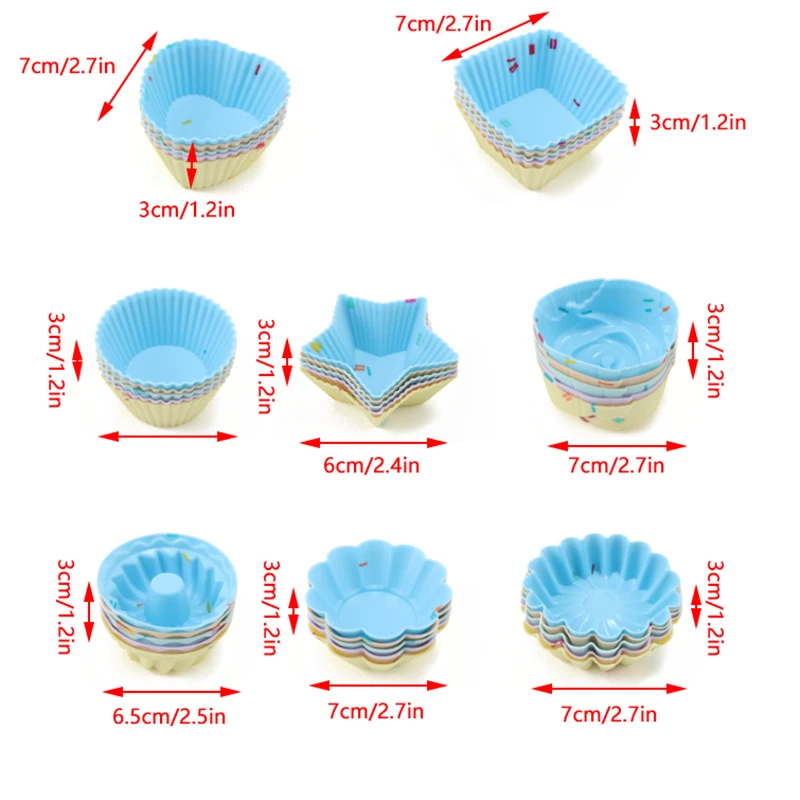 5 шт./компл. кухонная силиконовая форма для выпечки торта или ланч-боксов