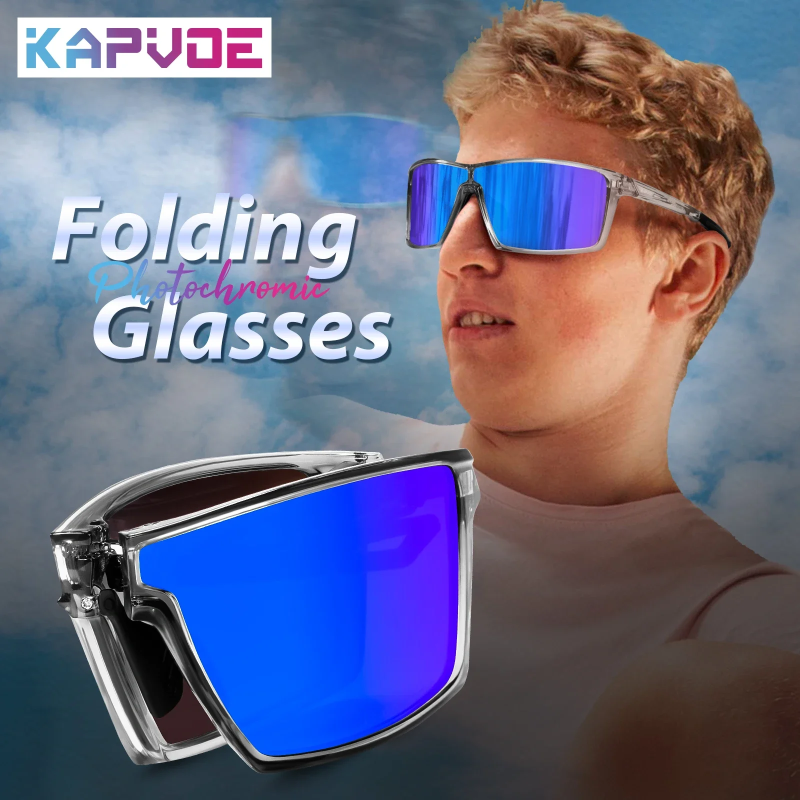 Kapvoe Складные Фотохромные Солнцезащитные Очки UV400 Для Велоспорта Мужчин И Женщин