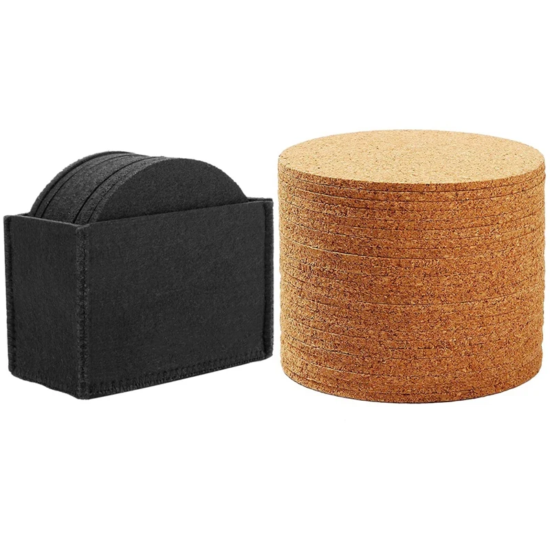 

Подставки из пробки 90 мм, толщиной 5 мм, 10 круглых войлочных подставок, ковриков для чашек с коробкой для хранения, 10 шт.