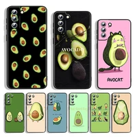 silicone cover cute cartoon avocado food for samsung s22 s21 s20 fe ultra s10e s10 s9 s8 s7 s6 edge plus black phone case