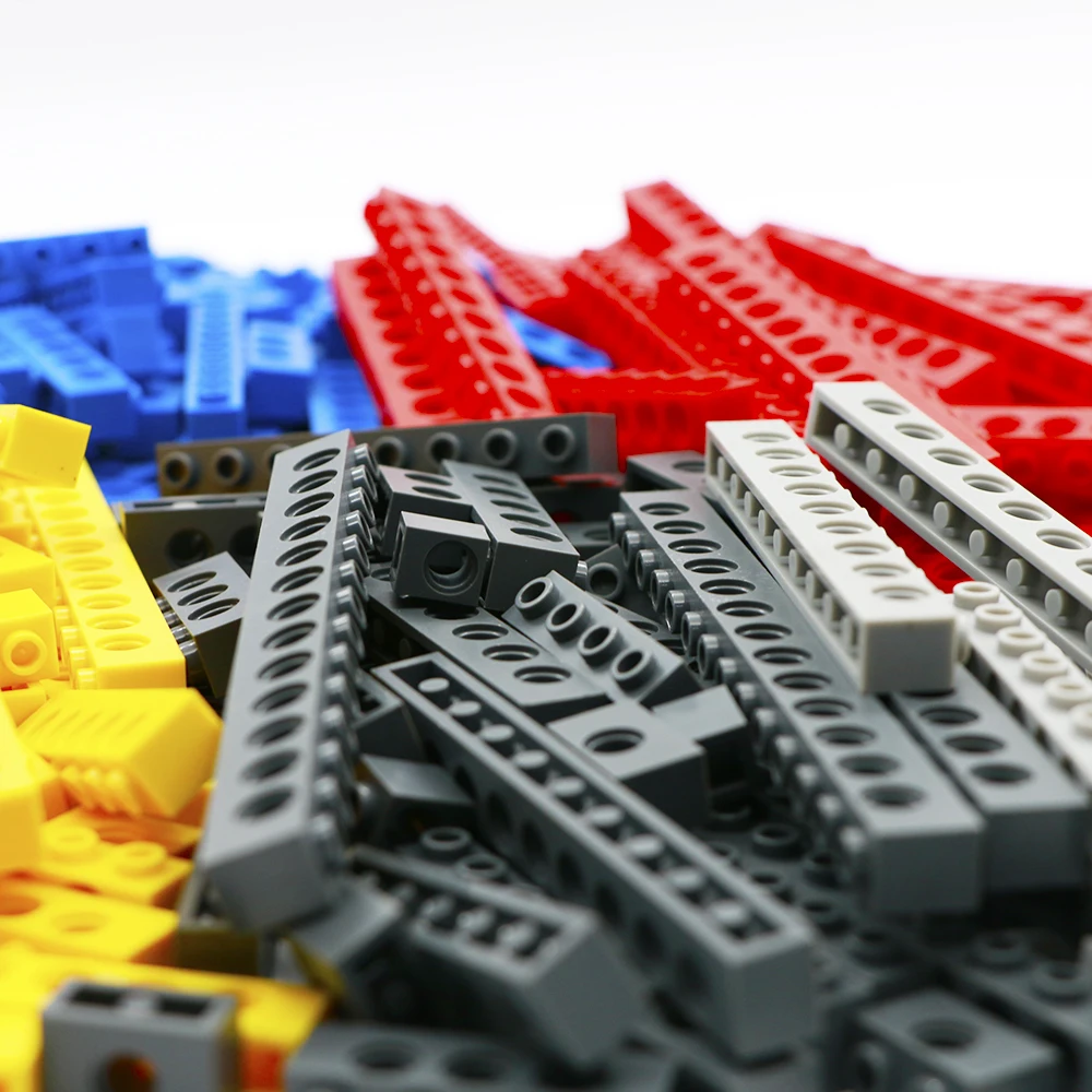 Фото 500 г/лот технический кубики MOC, строительные блоки, детали, толстые кирпичи оптом, игрушки для подъема длинных пучков, высокотехнологичные де... №5