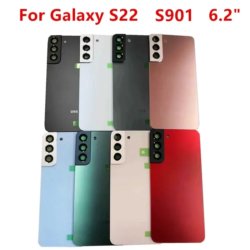 Фото Задняя крышка корпуса для Samsung Galaxy S22 S901 (стекло, сменная, для ремонта) + линза камеры №2