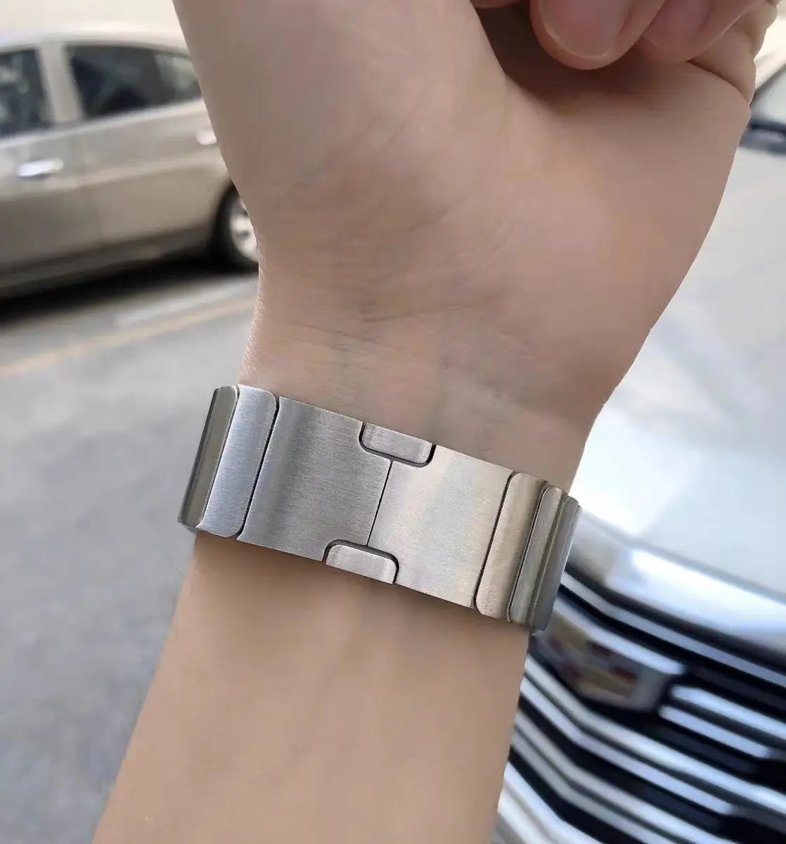 Продажа Ремешок металлический для Apple Watch Series 7 44 мм 45 мм, люксовый браслет из нержавеющей стали для IWatch 44 654 SE, комплект для модификации «сделай сам»