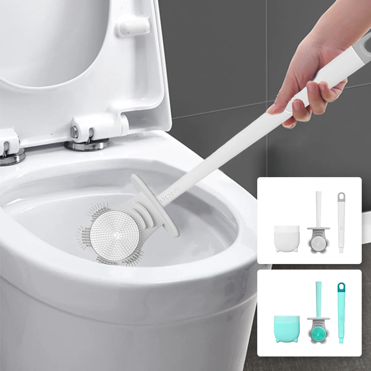 

Силиконовая щетка для унитаза с держателем для сушки, щетка для глубокой очистки унитаза с длинной ручкой и мягкой гибкой