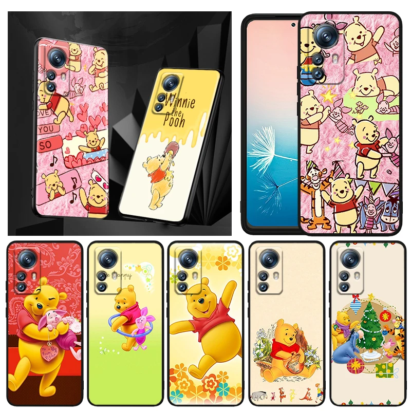 

Winnie the Pooh Cute Phone Case For Xiaomi Mi 13 12T 12S 12X 12 11 11T 11i 10T 10 Pro Lite Ultra 5G Black Funda TPU Cover