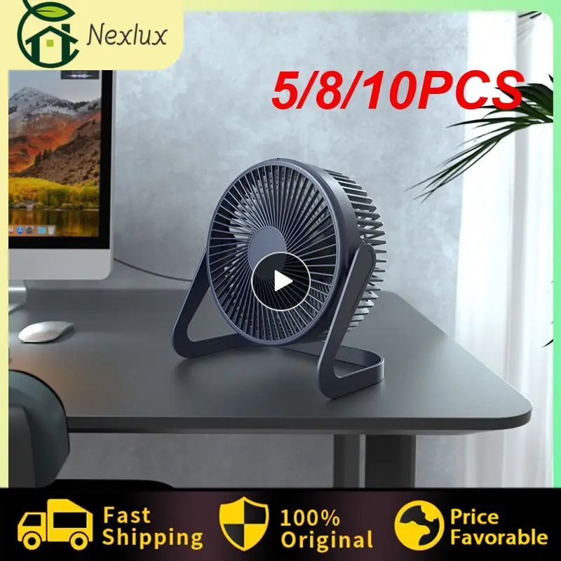 

5/8/10PCS Quiet Operation Snowflake Fans Portable Summer Air Cooler Usb Charging Desktop Fan 360 Degree Rotating For Home Office