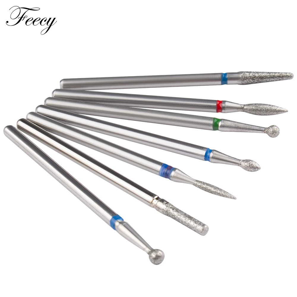 7pcs Diamond Milling Cutters For Manicure Pedicure Nail Drill Bit Foot Cuticle Clean Tools Nail File Grinding Head Accessories images - 6