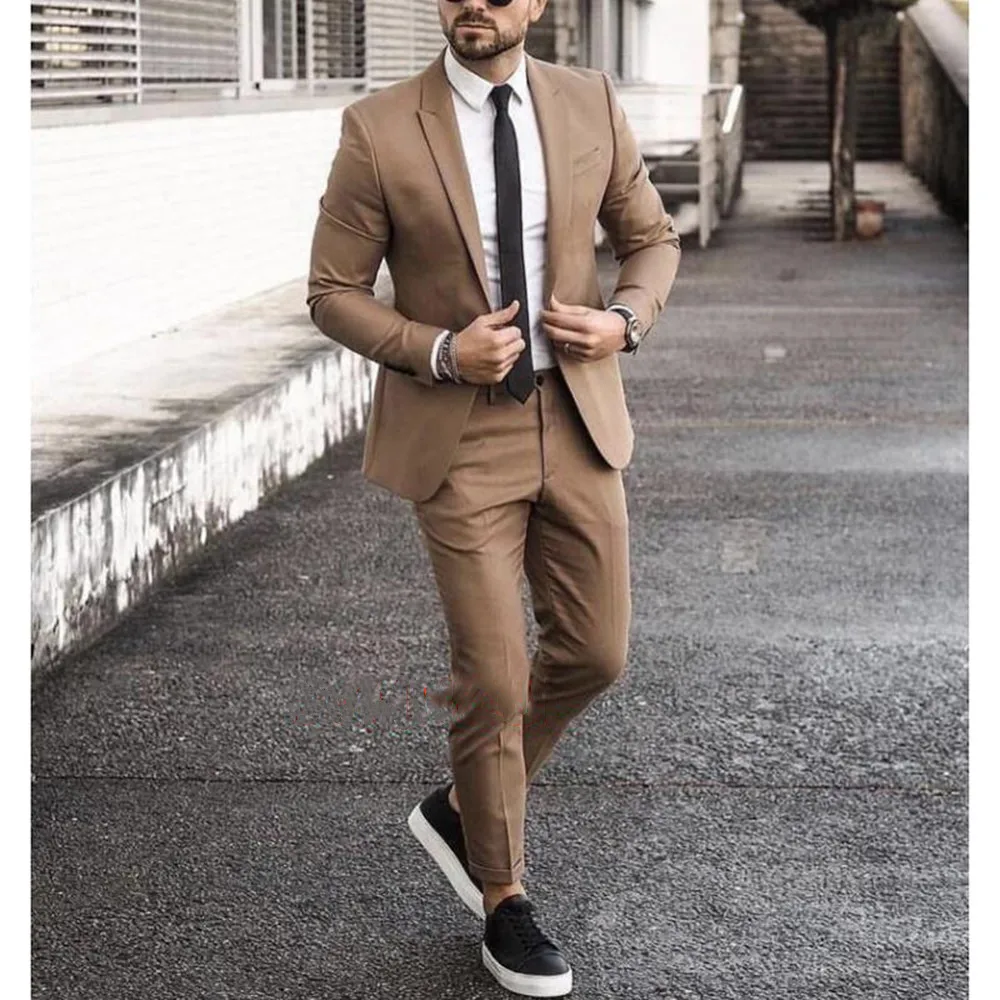 

Классические свадебные смокинги Мужской Костюм приталенный пик отворот для выпускного блейзер для шафера костюм из двух предметов (пиджак + брюки)