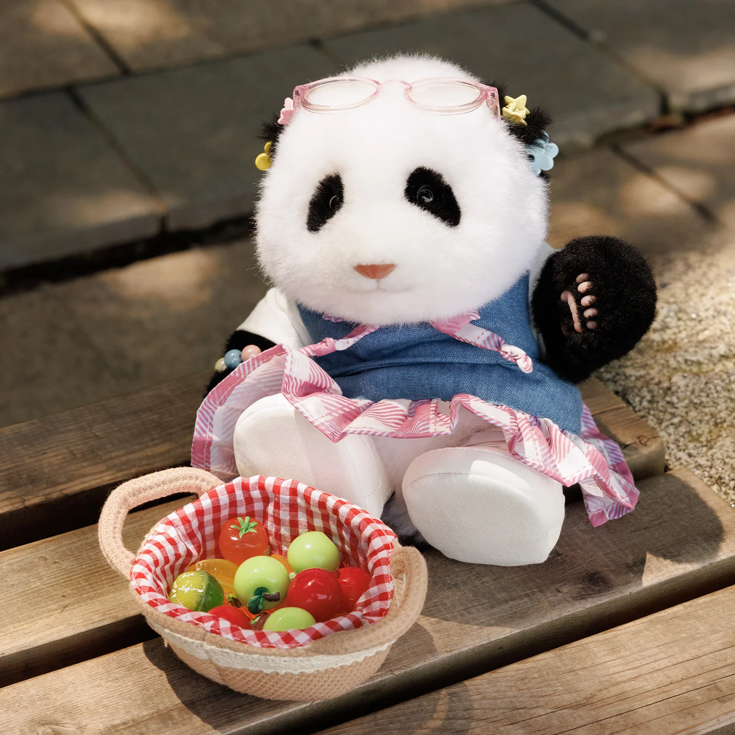Kawaii Panda Huahua Menglan, милая имитация плюшевой куклы, детские модные игрушки, уютное украшение для спальни, милые рождественские подарки для девочек (art.: 3920d375fa296) - 3920d375fa296