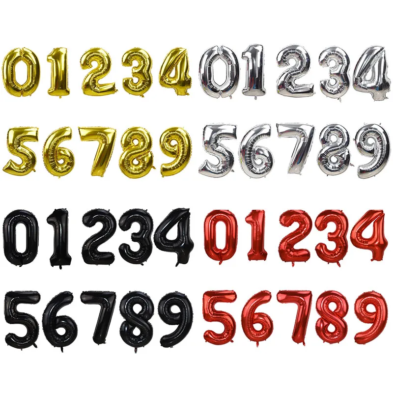 

40 Inch Number Balloon Aluminum Film Balloon for Childrens Room Decoration Family Birthday Party Wedding Anniversary Supplies