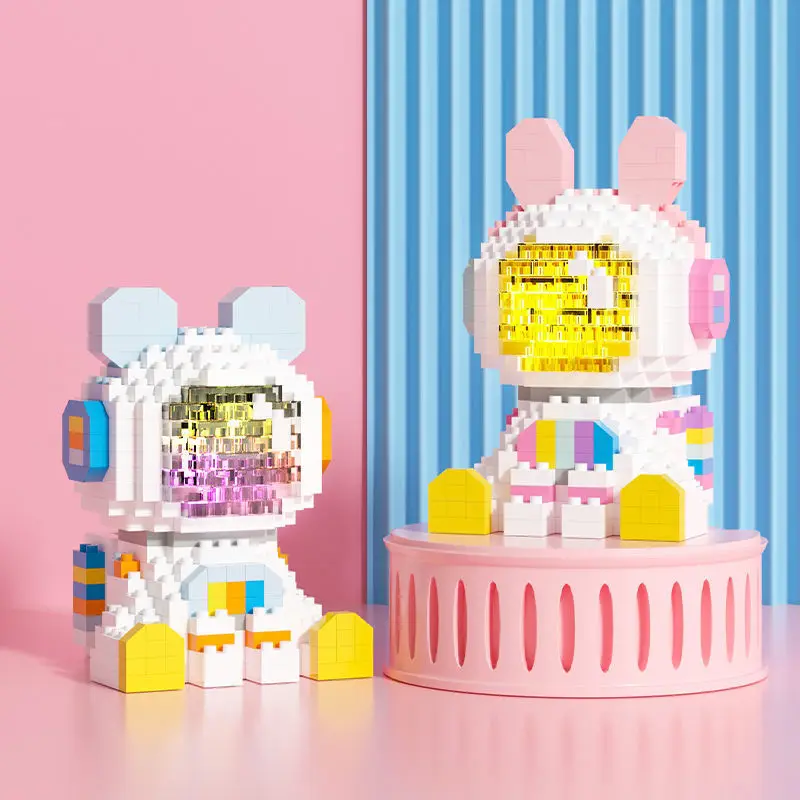 

Universal Building Block Astronaut Model Building Toys Gift Miniature Blocks Mini Block Set DIY Block Toys with Lights