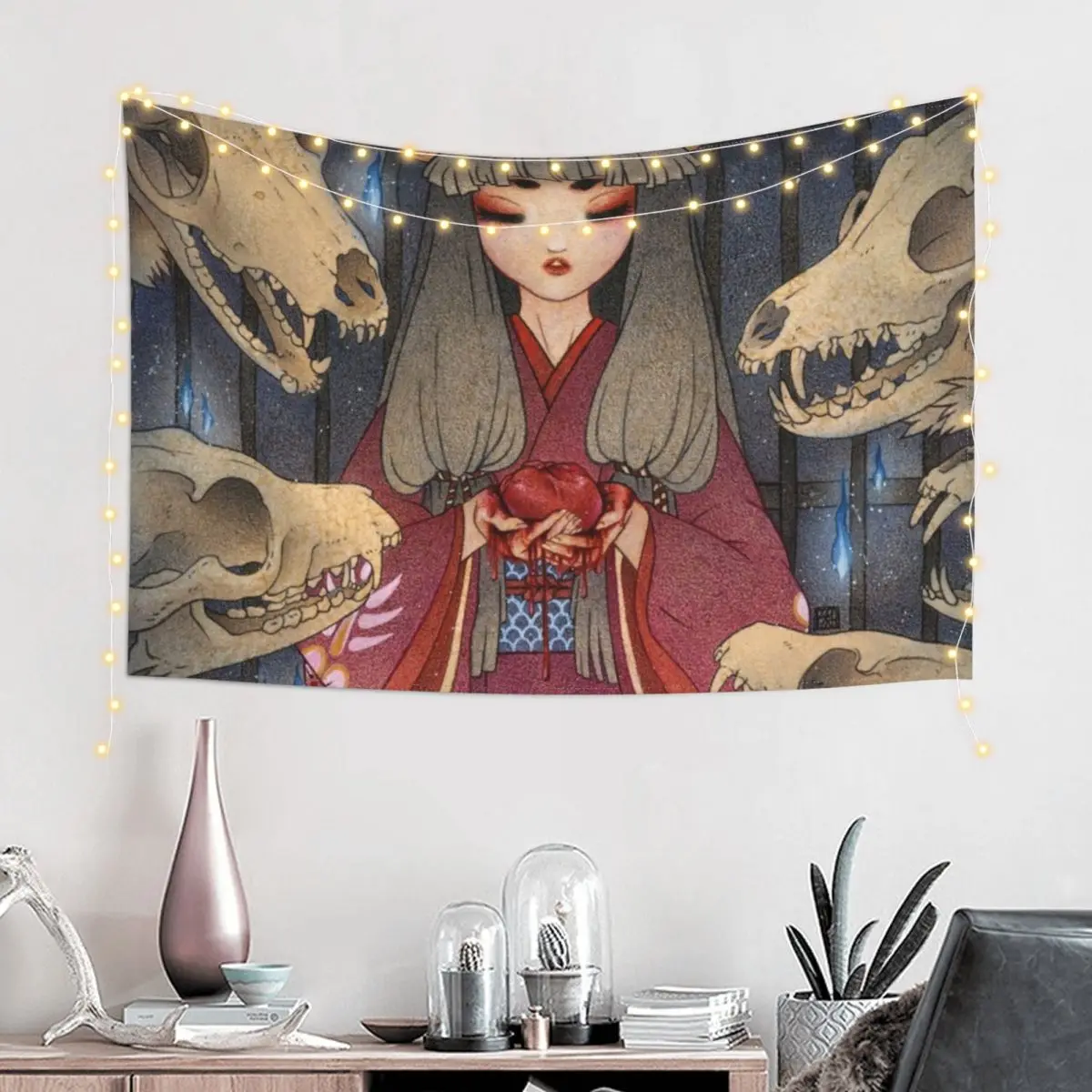 Гобелен Appeasement-TeaKitsune Fox Yokai