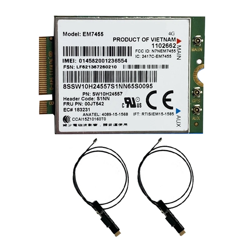 Em7455 LTE 4G карта + антенна Gobi6000 FRU 00JT542 01AX756 аксессуары для Thinkpad T460 T460P L560 Yuga 260 P50 P70 X260