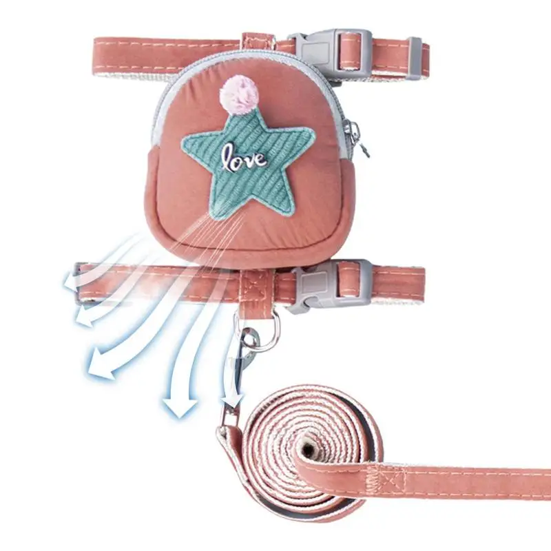 

Dog Backpack Harness With Leash Polyester Fabric Backpack With Dog Harness Pet Vest Harnesses For Outside Activities For Daily