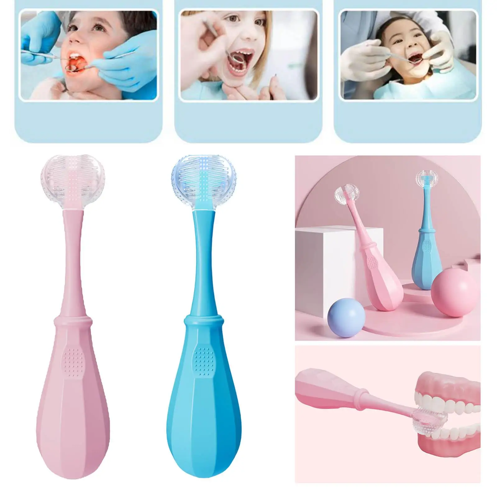 

Детские зубные щетки, 6-сторонняя упаковка для малышей, детская гигиена полости рта с мягкой щетиной, мягкая и нежная зубная щетка