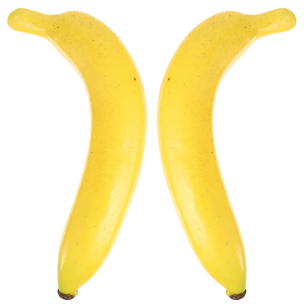 

2pcs Artificial Banana Models Artificial Banana Simulation Banana Fake Fruit
