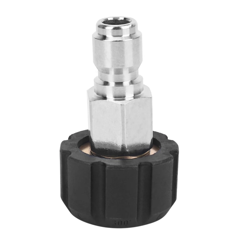 

Pressure Washer Twist Connect M22 14Mm X 3/8 Inch Quick Disconnect Plug High Pressure B Fitting Quick Coupler Nipple, 5000 PSI,