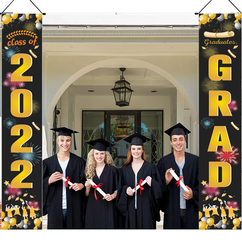 

BalleenShiny 2022 New Graduation Season Couplet Banner Graduation Party Decoration Creative Graduation Background Decoration