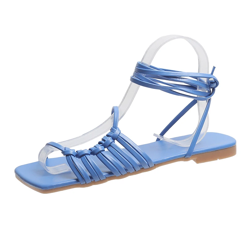 

Новые повседневные сандалии больших размеров 43, модная обувь с ремешком на щиколотке, женские сандалии с открытым носком для занятий спорто...