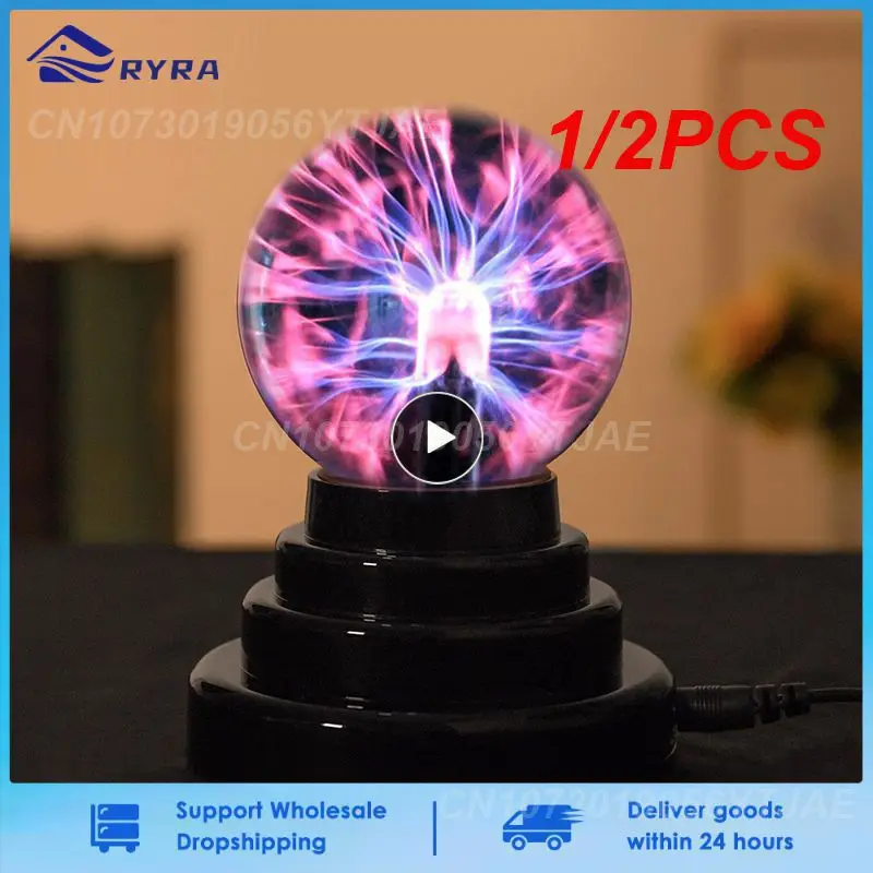 

1/2PCS Inch Plasma Ball Lamp LED Atmosphere Night Light Touch sound control Glass Plasma Light Bedroom Decor Kids Gifts