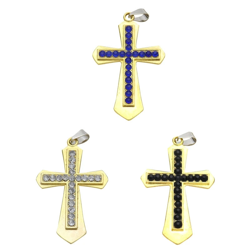 

Diamond Cross Charm Metal Catholic Pendant Religious Hanging Ornament