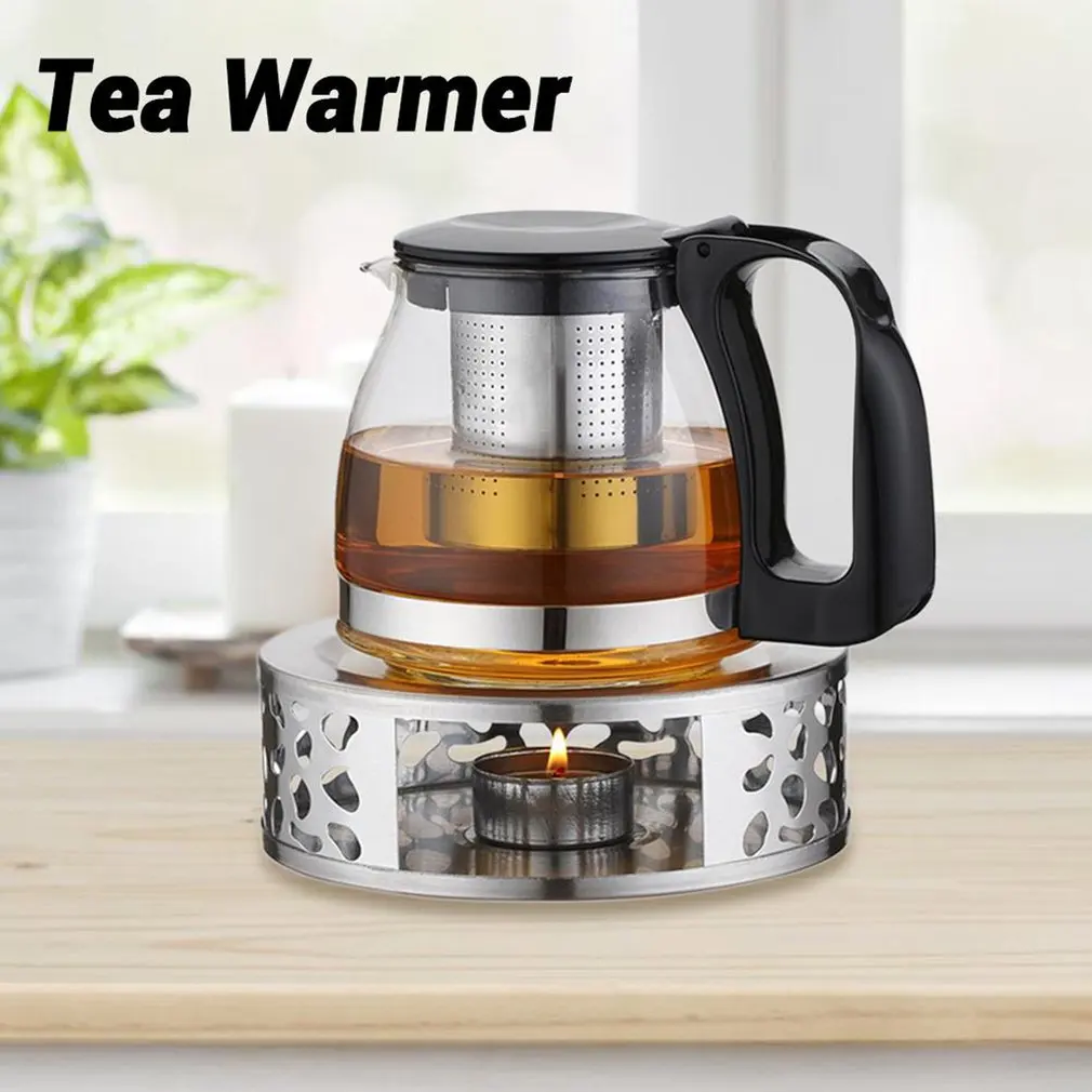 Tea warmer vertical tea stove milk warmer stainless steel teapot heating candlestick suitable for home use, camping, fishing
