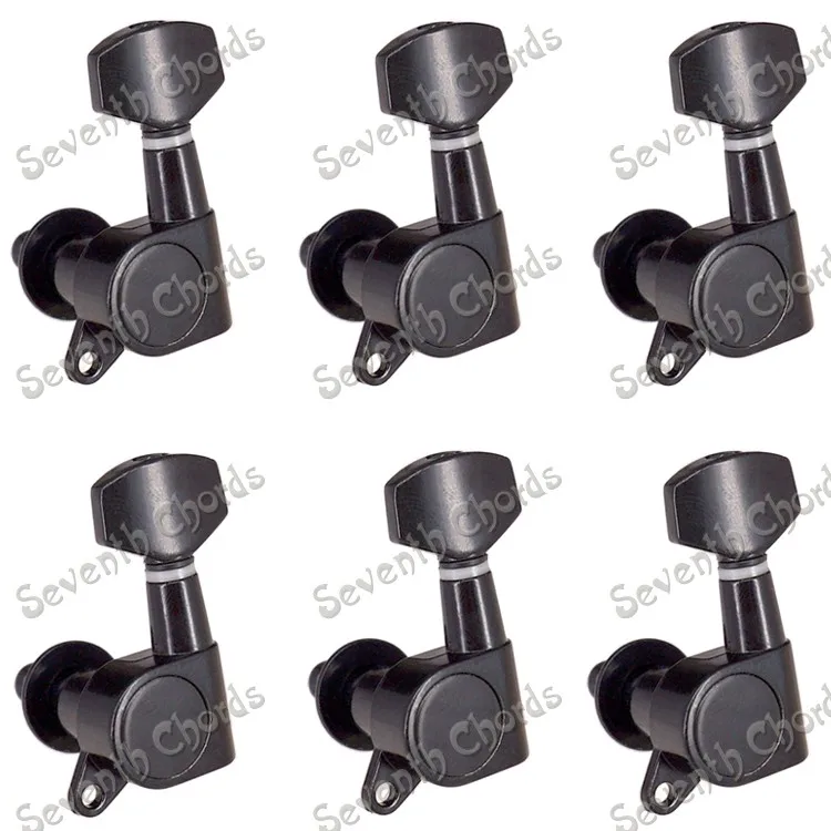 6L Black Inline Electric Guitar String Tuning Pegs keys Tuners Machine Heads For Electric Guitar,XFT-BK-6L